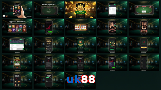 Main screen of Uk88 bet page for PK players